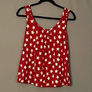 SLEEVELESS MEDIUM JULY 4TH RED TOPS WITH WHITE STARS
